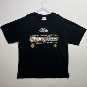 Vintage Logo Athletic NFL Football Baltimore Ravens Graphic Logo Tee Men’s 2XL